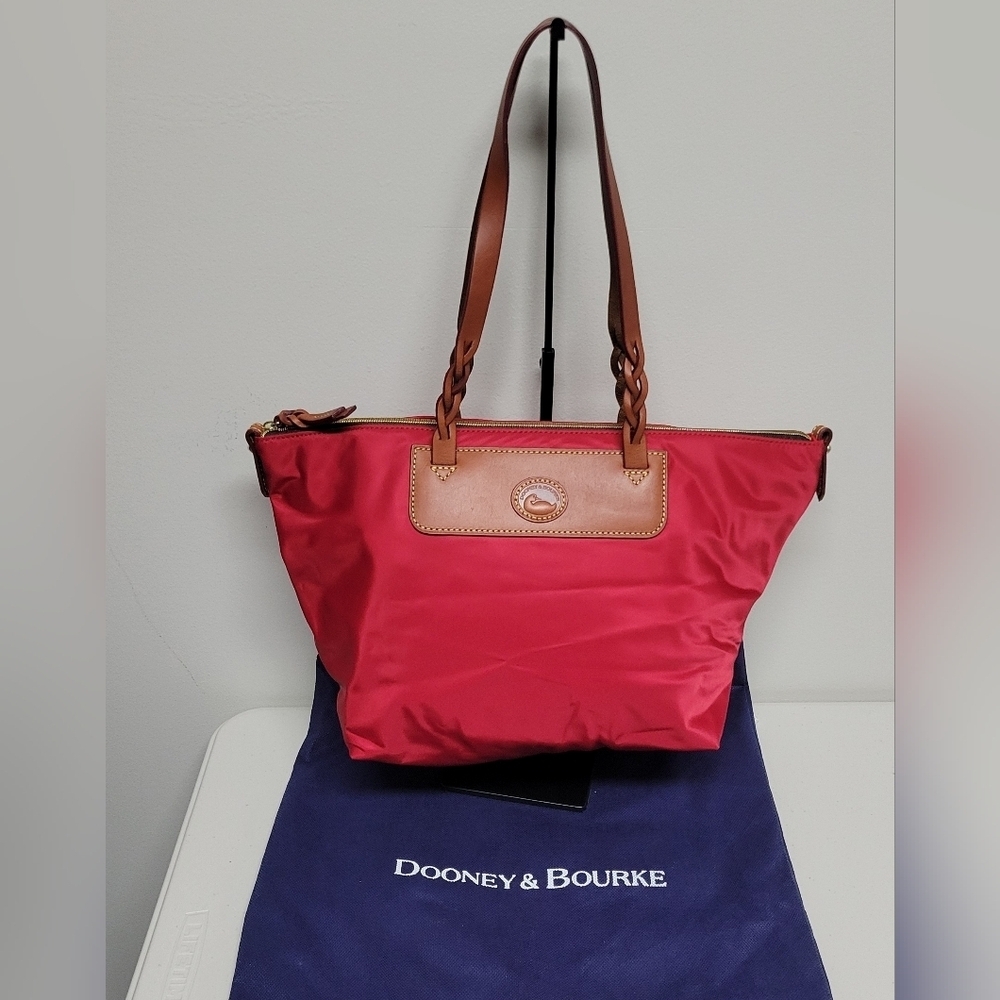Dooney & Bourke Red Nylon Medium Tote Bag.